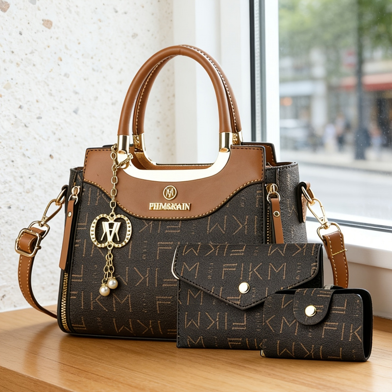 Luxury Bags & Leather Repair Of Atlanta - 3피스 세트 고급 프린트 레터링 가방,
