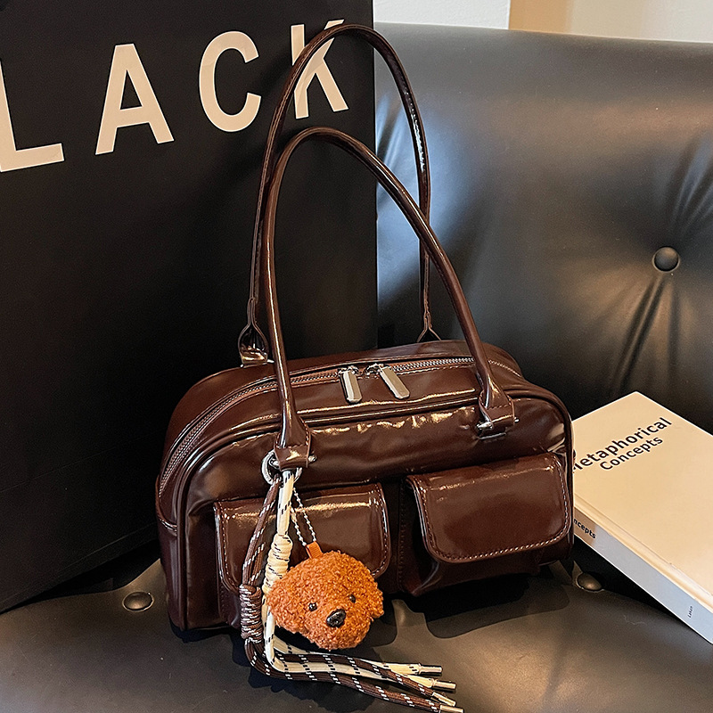 Luxury Bags Quiet - 빈티지 대용량 더블 포켓 여성용 토트백