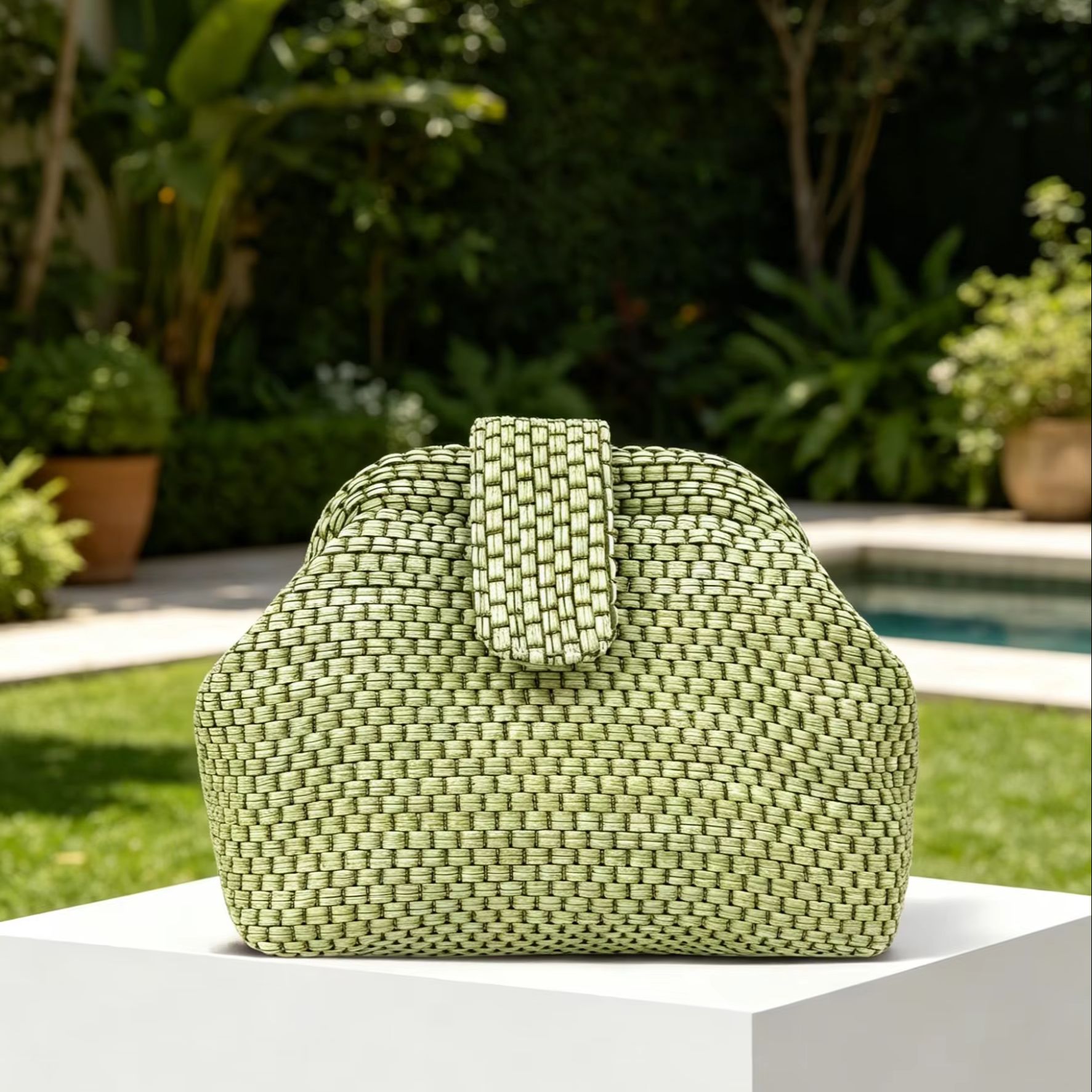 Luxury Bags Green - 프랑스 스타일의 가볍고 고급스러운 손으로 짠