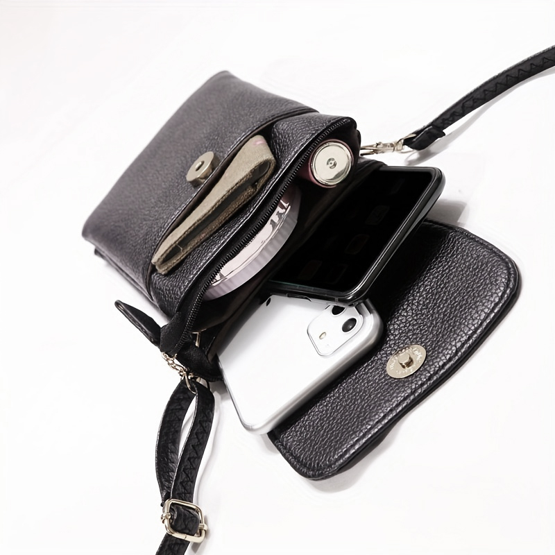 Wristlet Wallet Zipper - 여성 가죽 크로스바디 폰백 작은 숄더백