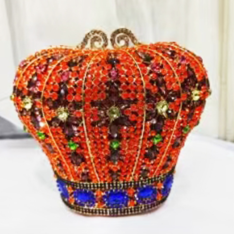 Mini Bag Evening Clutch - 크라운 오렌지 빅 라인 석 이브닝