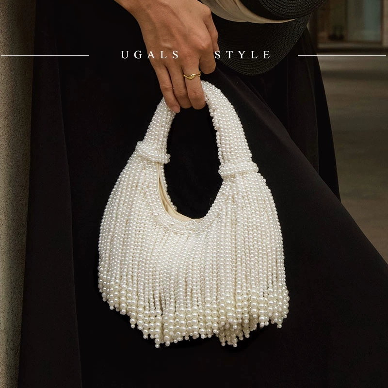 Luxury Bags Supplier - 디자인 핸들 진주 이브닝 클러치 백