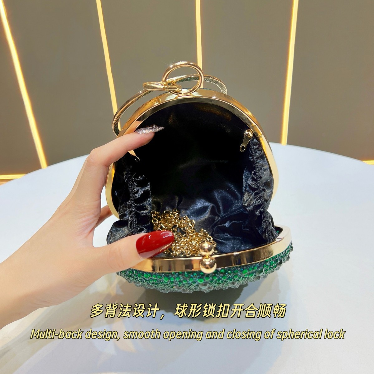 에메랄드 그린 풀 라인스톤 눈물방울 모양 클러치 백 크 - Luxury Bags Green 리뷰 및 가격