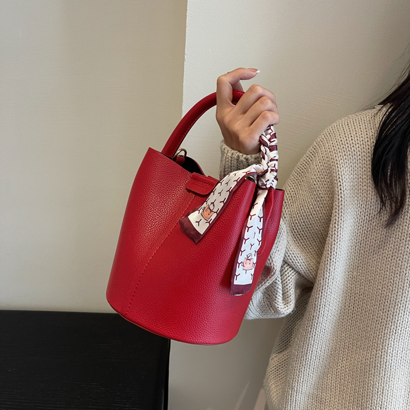 레드 PU 버킷 숄더백, 크로스바디 백, 블랙 럭셔리  - Luxury Bags For Sale 리뷰 및 가격