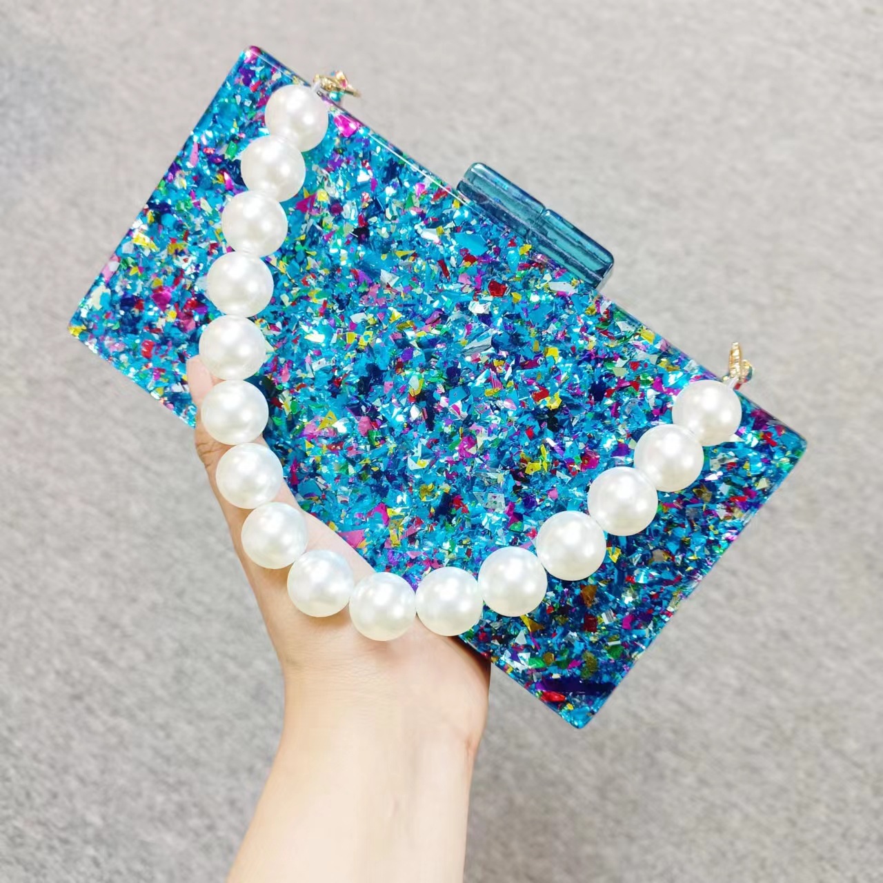 여성을위한 럭셔리 아크릴 페르시 클러치 백 웨딩 신부  - Luxury Bags Green 리뷰 및 가격