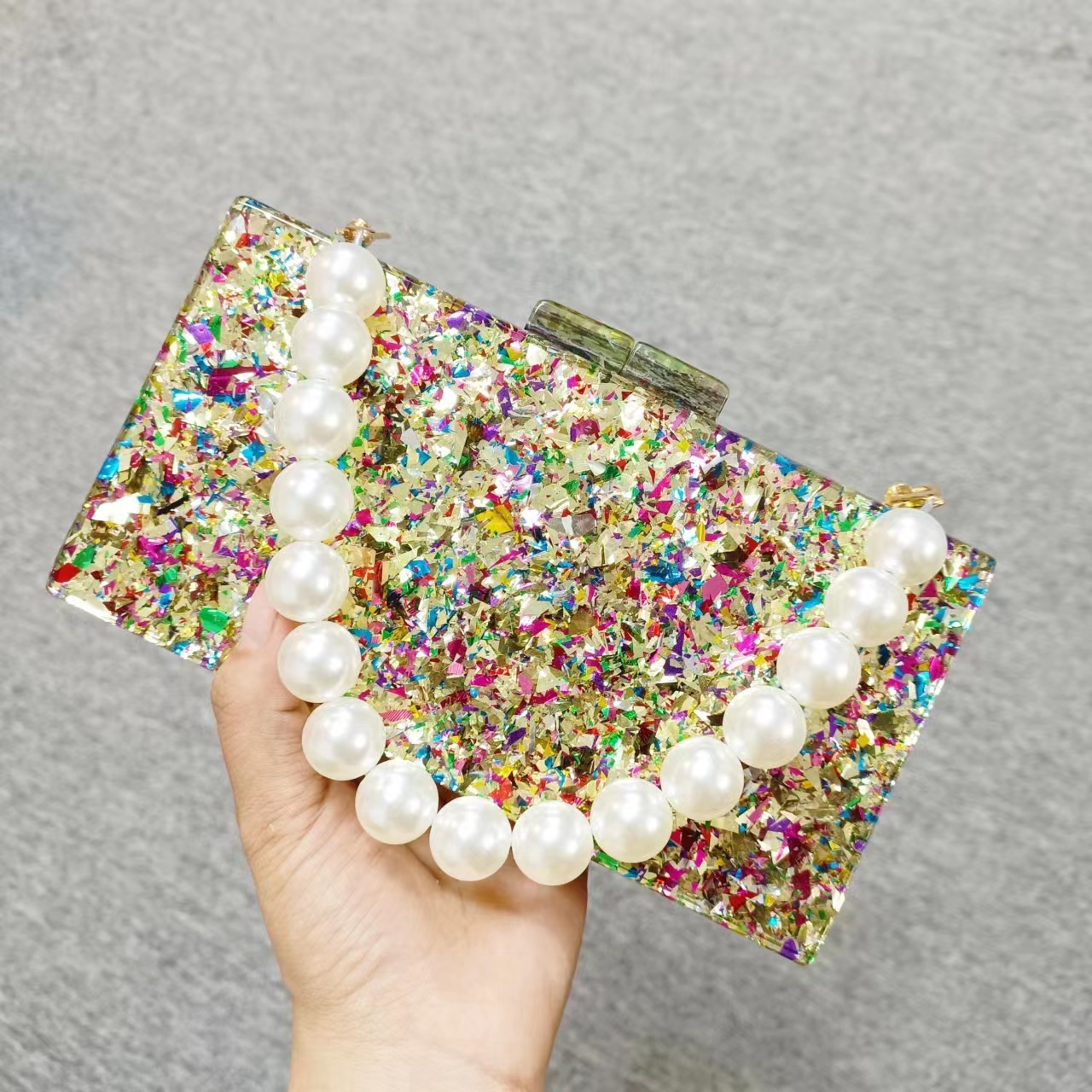 여성을위한 럭셔리 아크릴 페르시 클러치 백 웨딩 신부  - Luxury Bags Green 리뷰 및 가격