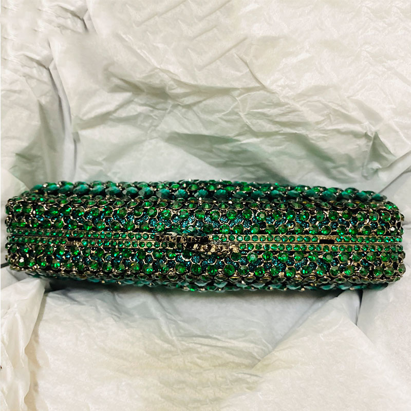 럭셔리 그린 라인스톤 이브닝 클러치 여성 파티 가방 정 - Luxury Bags Green 리뷰 및 가격