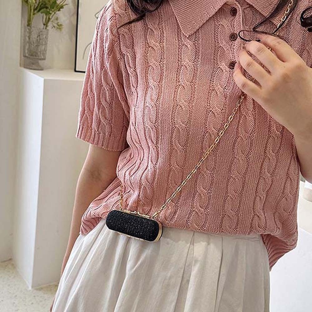 글리터 핸드백 라인스톤 체인 립스틱 가방 반짝이는 컴팩 - Mini Bag Evening Clutch 리뷰 및 가격