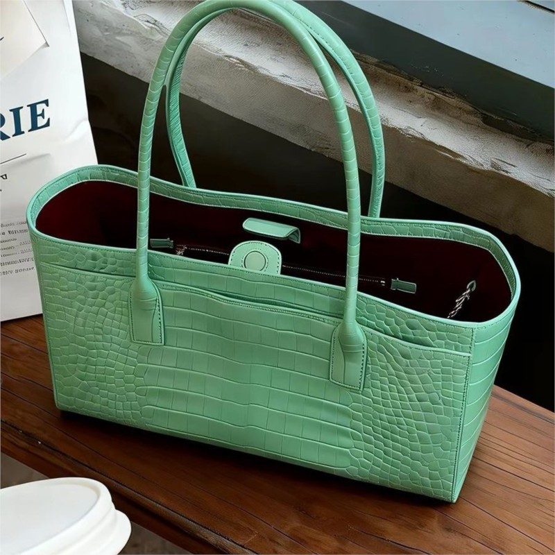 빈티지 그린 토트 백 여성용 가짜 악어 가죽 대용량 하 - Luxury Bags Green 리뷰 및 가격