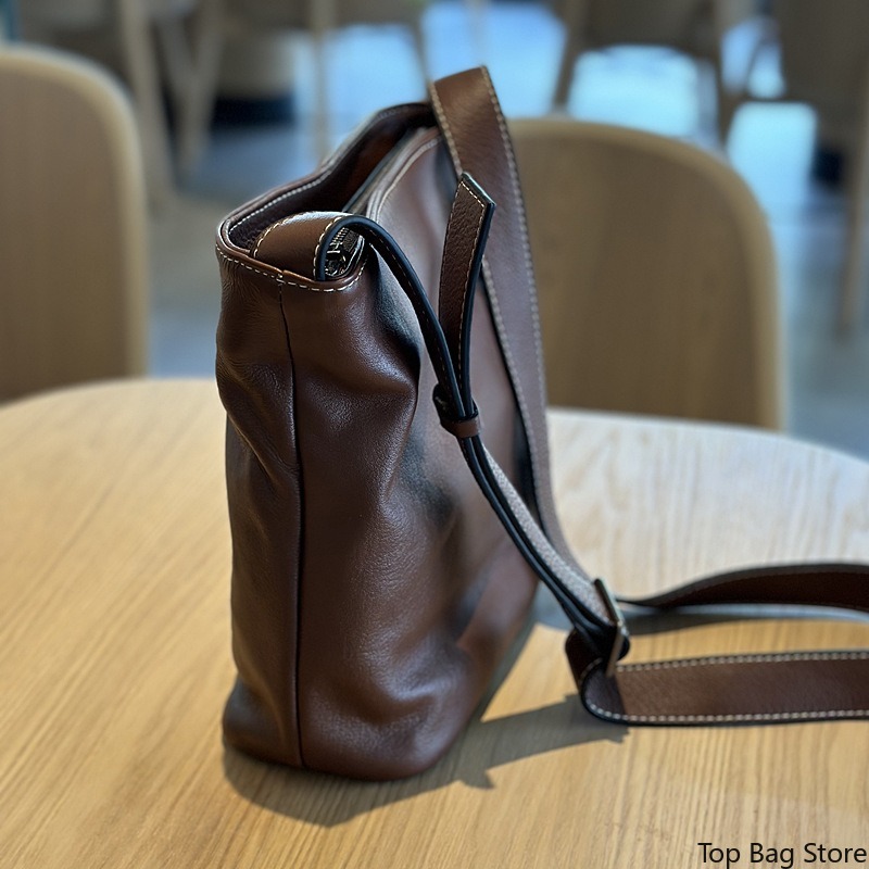 여성용 정품 가죽 버킷백 빈티지 부드러운 가죽 로고 없 - Luxury Bags Quiet 리뷰 및 가격