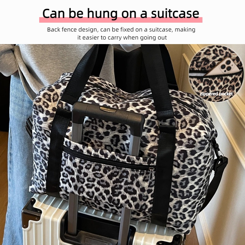 레오파드 프린팅 여행용 더플백 대용량 스포츠 짐 토트백 - Weekender Bag Duffle 리뷰 및 가격