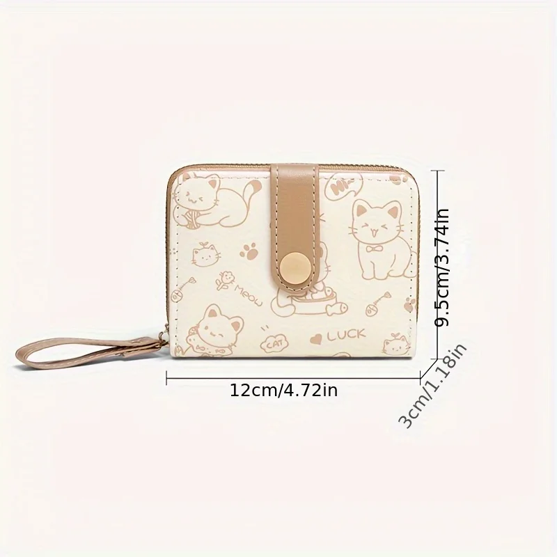 여성 지갑 동전 지갑 프린트 귀여운 곰 지갑 삼단 스냅 - Wristlet Wallet Zipper 리뷰 및 가격