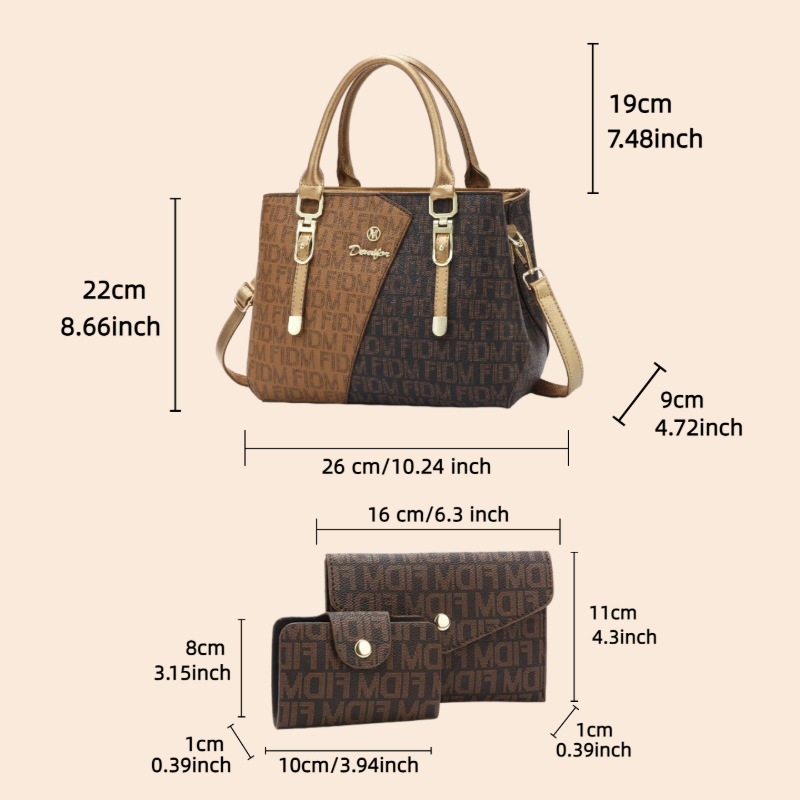 3피스 여성 가방 세트, 고급 프리미엄 가죽 프린트 여 - Luxury Bags & Leather Repair Of Atlanta 리뷰 및 가격