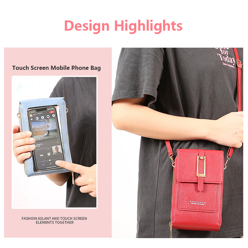 터치 스크린 핸드폰 여성 가방 부드러운 가죽 지갑 손  - Wristlet Wallet Zipper 리뷰 및 가격