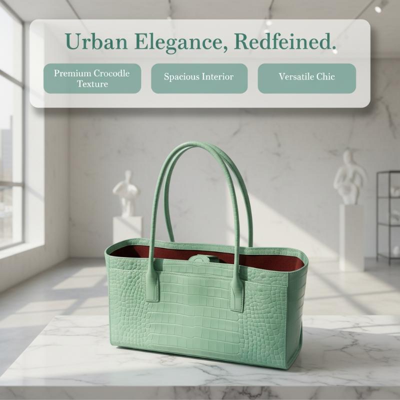 럭셔리 악어 무늬 가죽 가방, 빈티지 그린 대용량 핸드 - Luxury Bags Green 리뷰 및 가격