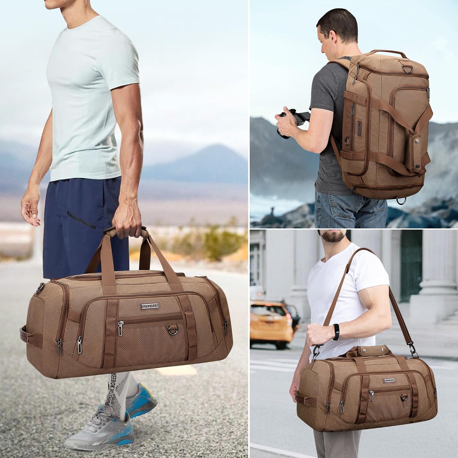 남성용 캔버스 더플백 3 in 1 변형 백팩 45L 여 - Weekender Bag Duffle 리뷰 및 가격