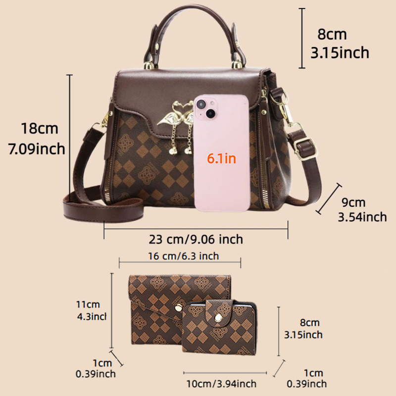 3피스 여성 가방 세트, 가벼운 럭셔리 프린트 여성 크 - Luxury Bags & Leather Repair Of Atlanta 리뷰 및 가격