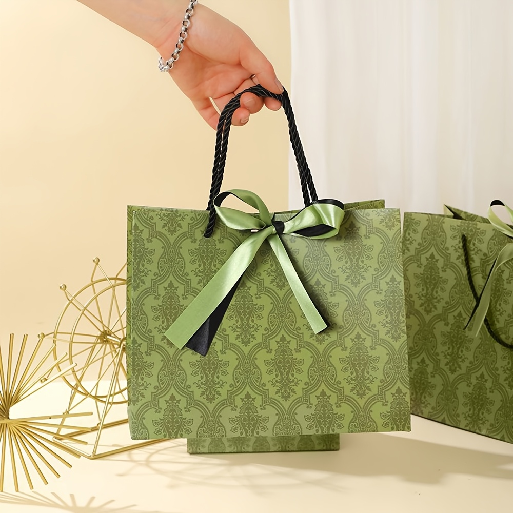 럭셔리 두꺼운 판지 쇼핑백 레트로 그린/레드/퍼플 선물 - Luxury Bags Green 리뷰 및 가격