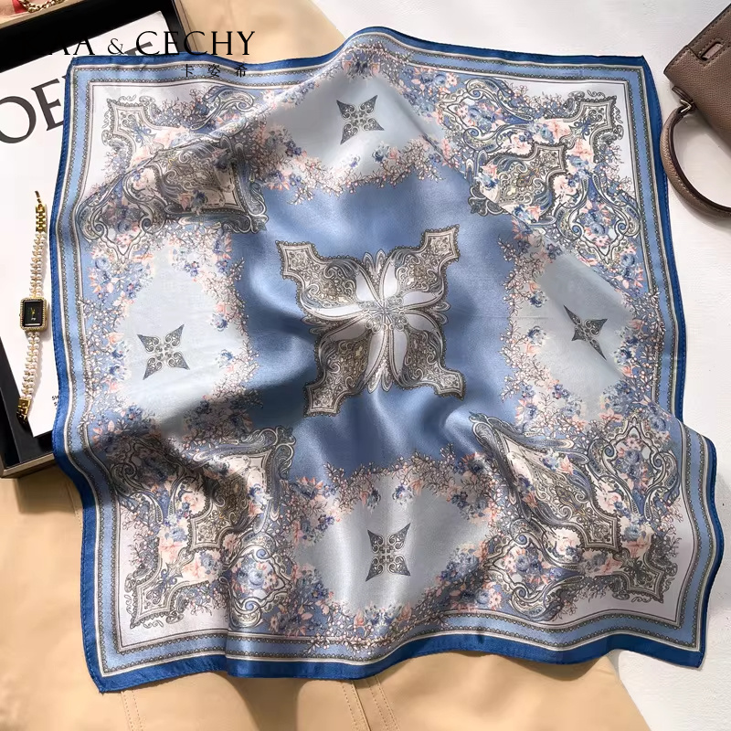 바로크 꽃무늬 100% 멀베리 실크 스퀘어 스카프 50 - Luxury Bags Supplier 리뷰 및 가격