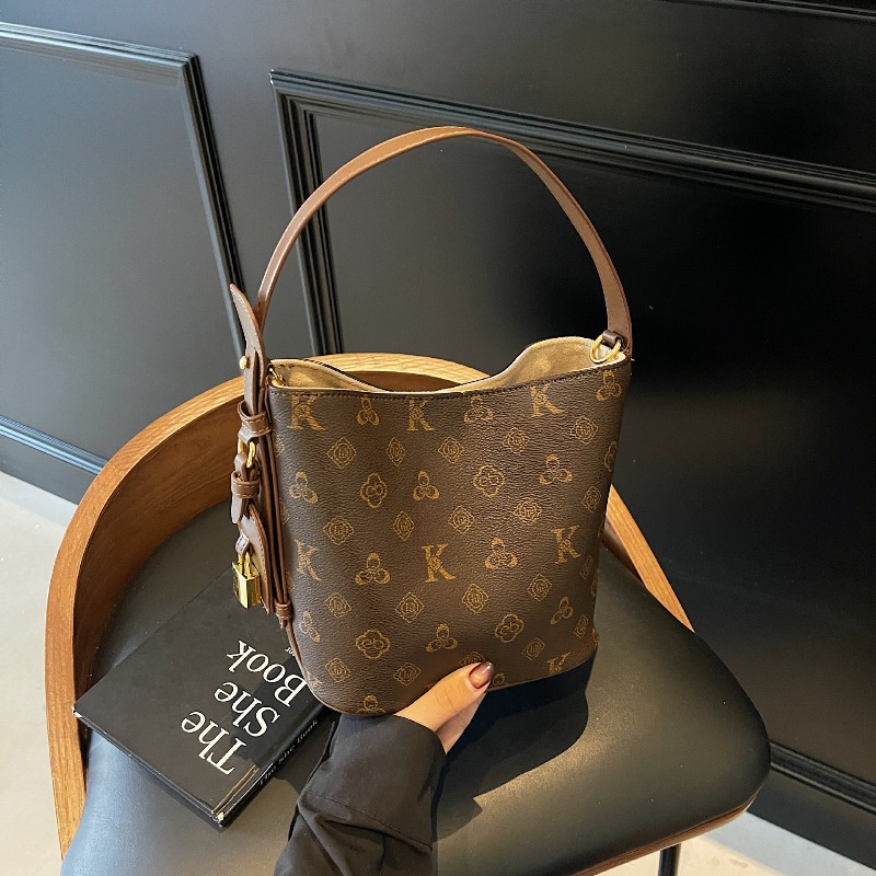 뉴 레트로 패션 프린트 버킷 레터 백, 프리미엄 텍스처 - Luxury Bags For Sale 리뷰 및 가격