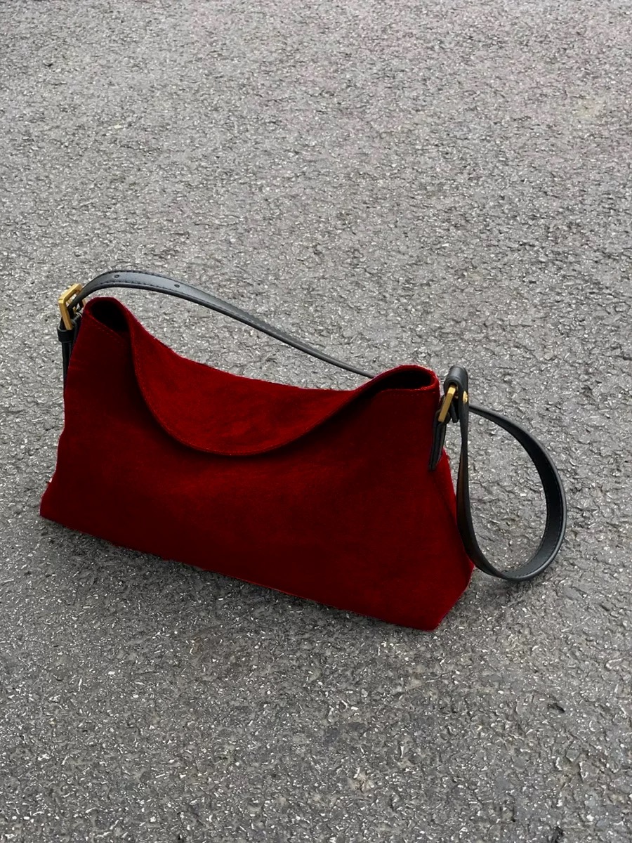 여성을위한 패션 레드 스웨이드 원 숄더 백 라이트 럭셔 - Luxury Bags For Sale 리뷰 및 가격
