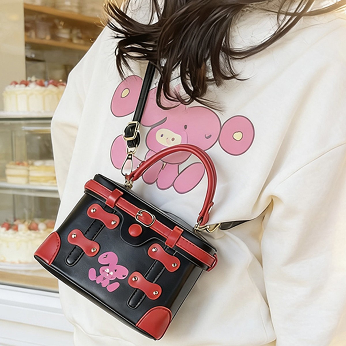 새로운 럭셔리 디자이너 리벳 PU 가죽 플로럴 프린트  - Luxury Bags For Sale 리뷰 및 가격