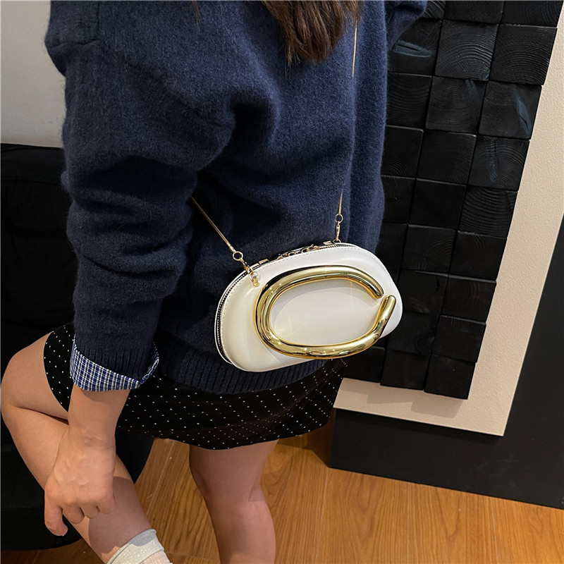 레트로 골드 메탈 핸들 여성 클러치 백 PU 가죽 체인 - Mini Bag Evening Clutch 리뷰 및 가격